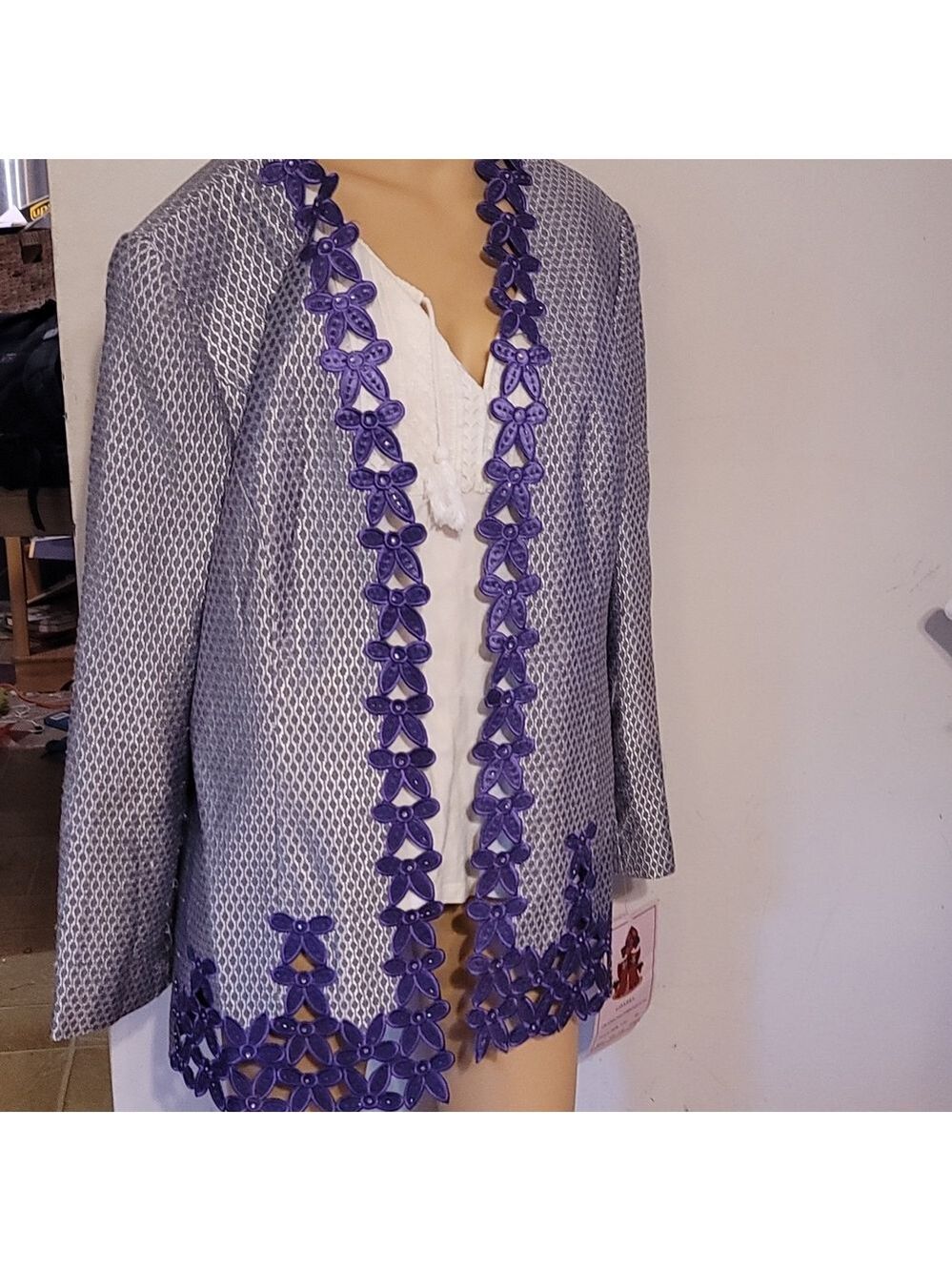 gospel blazer purple flowers sz 16W